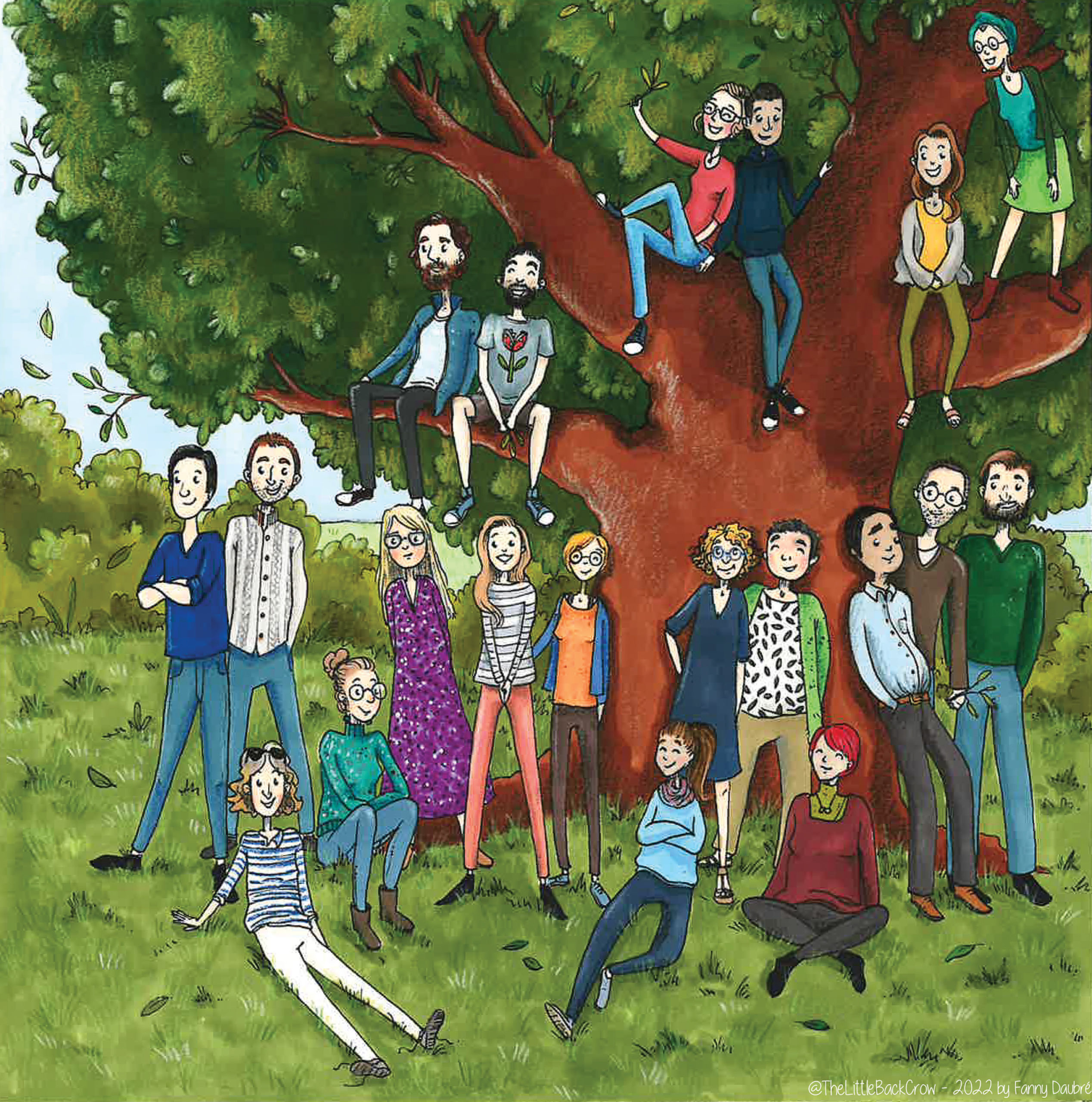 Equipe Empreintes asbl dessinée par Fanny Daubré